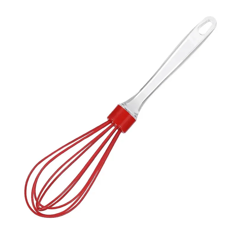 1pc 10-inch manual transparent handle silicone egg beater cake cream mixer egg baking gadget — image 12
