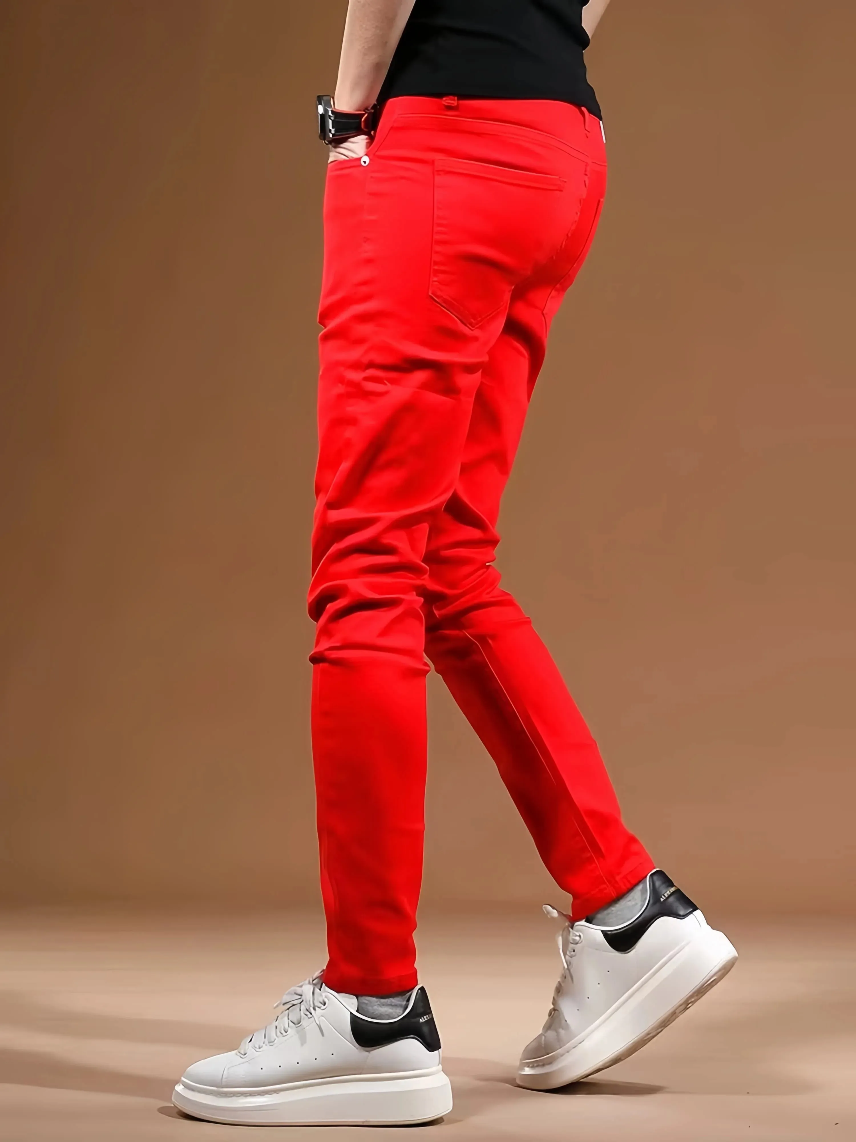 RED Men's Long Pants Bulletproof Business Office Style Simple And Versatile Suitable For Various Occasions