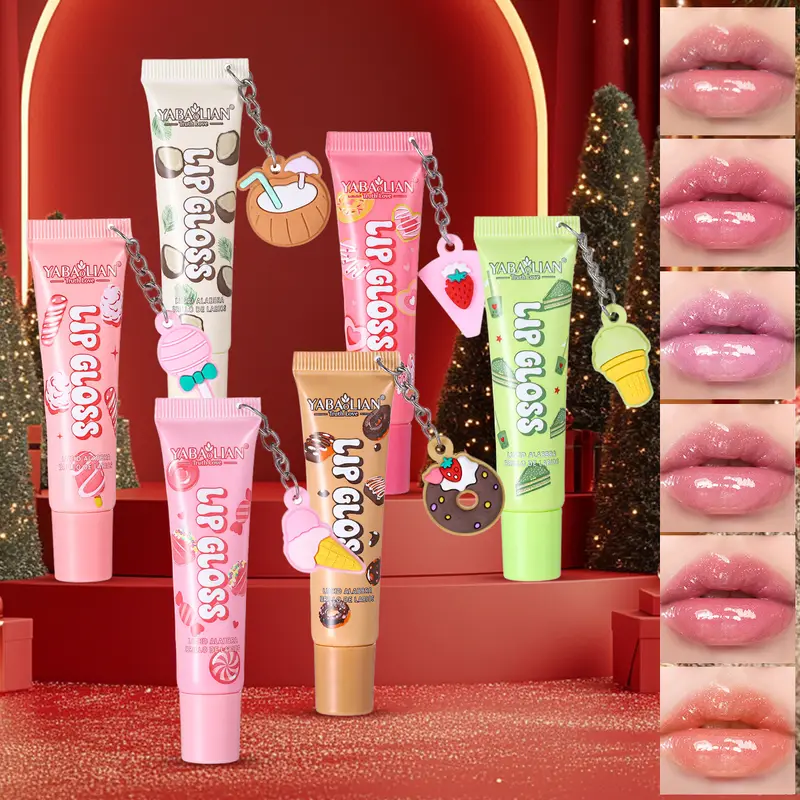 6 Colors Random Hair Moisturizing Fruit Scent Lip Gloss Long-Lasting Waterproof Liquid Lipstick Makeup Valentine's Day Gift — image 2