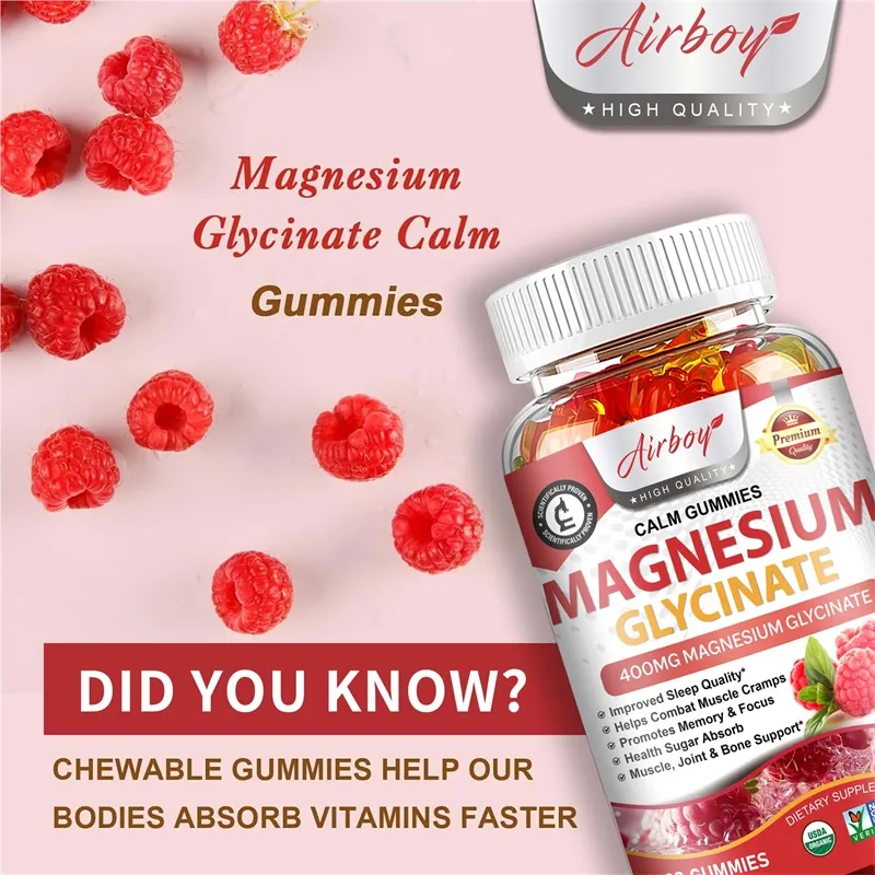 Magnesium Glycinate Gummies - Calm Relieves Stress Promotes Sleep Support Memory Concentration & Muscle Spasms — image 6