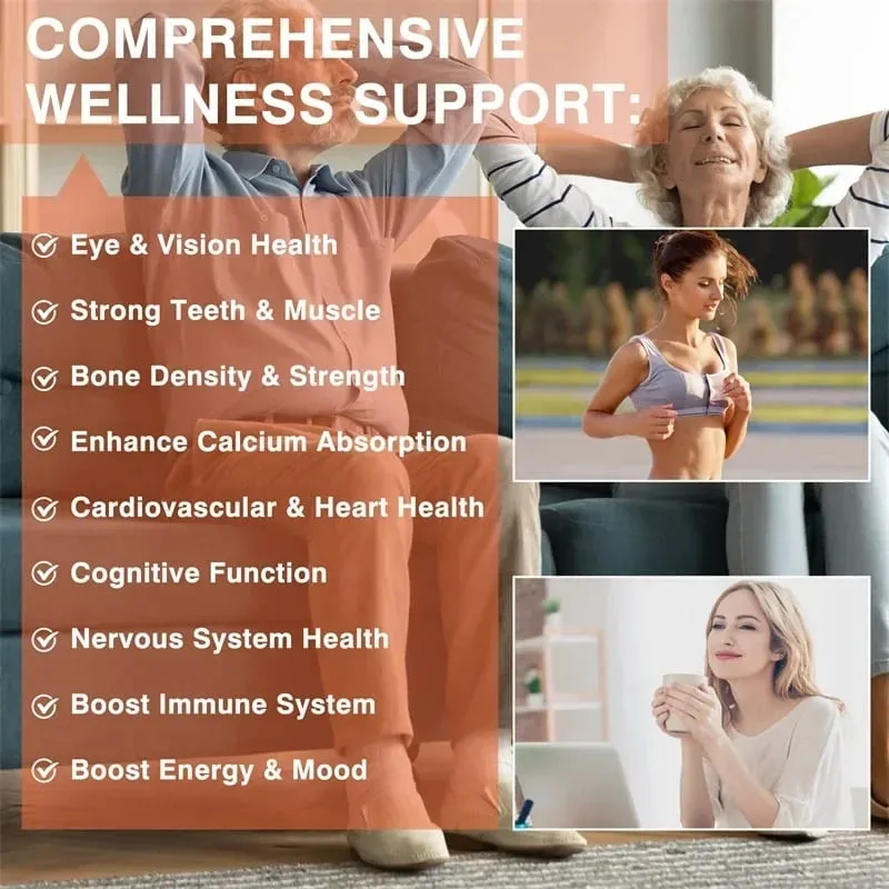 Vitamin D3 K2 + Vitamin B12 Gummies - Strengthen Bones Promote Brain and Cardiovascular Health Relieve Joint Pain