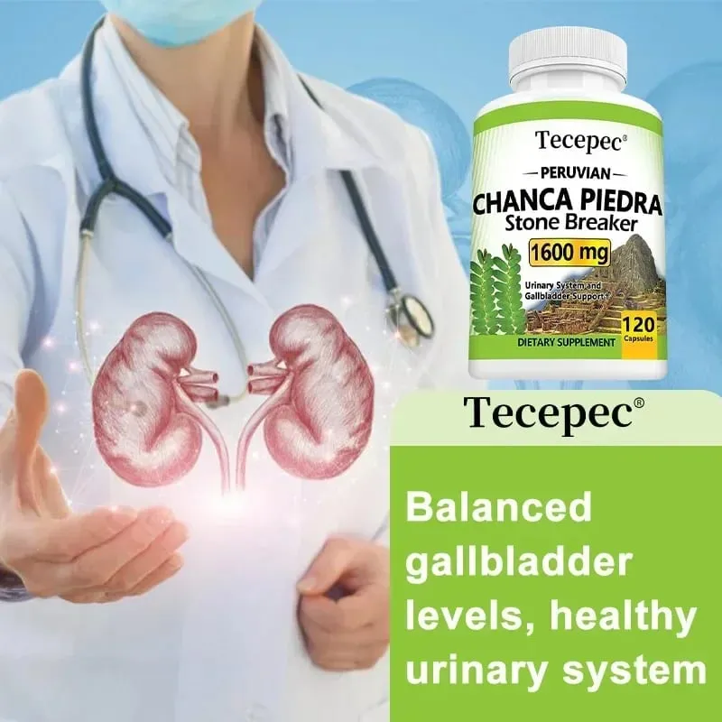 Chanca Piedra 1600 Mg - Kidney Stone Crusher Urinary Tract Support Liver Health Promote Metabolism Non-GMO 120 Capsules — image 5