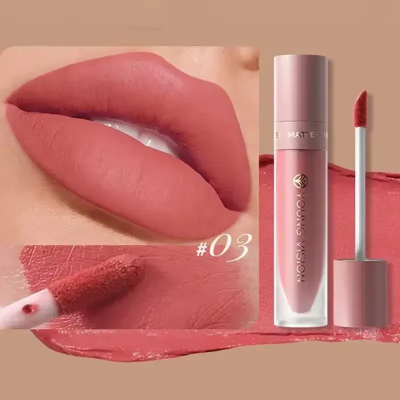 8-Color Lip Matte Smooth Easy-to-Apply Square Gloss Tube Velvet Waterproof Three-Dimensional Sexy Plumping Lipstick Makeup