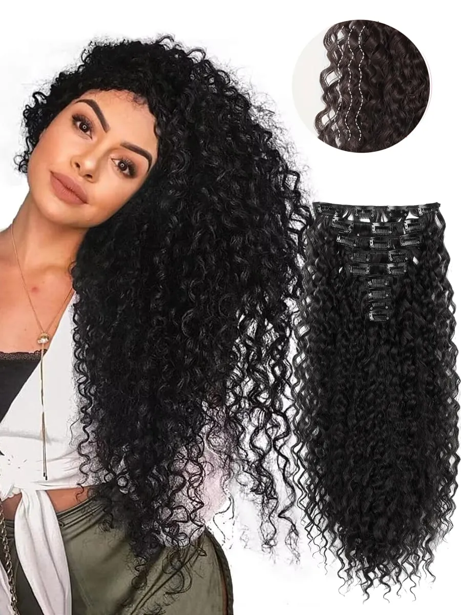 9PCS Clip in Hair Extensions 22 Inch Curly Hair Extension Long Soft Synthetic Hairpieces for Women — image 9