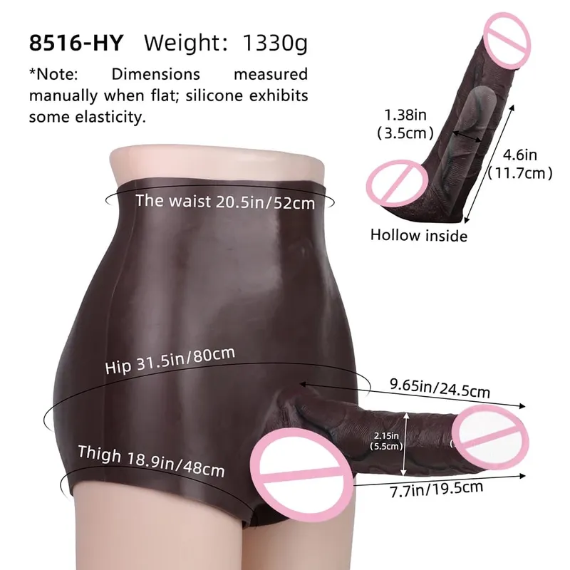 Ultrarealistiske hule dildotrusser Silikone trusser Strapon Penis Extend Sleeve Bukser Sexlegetøj til mænd Pikforstørrelse — image 11