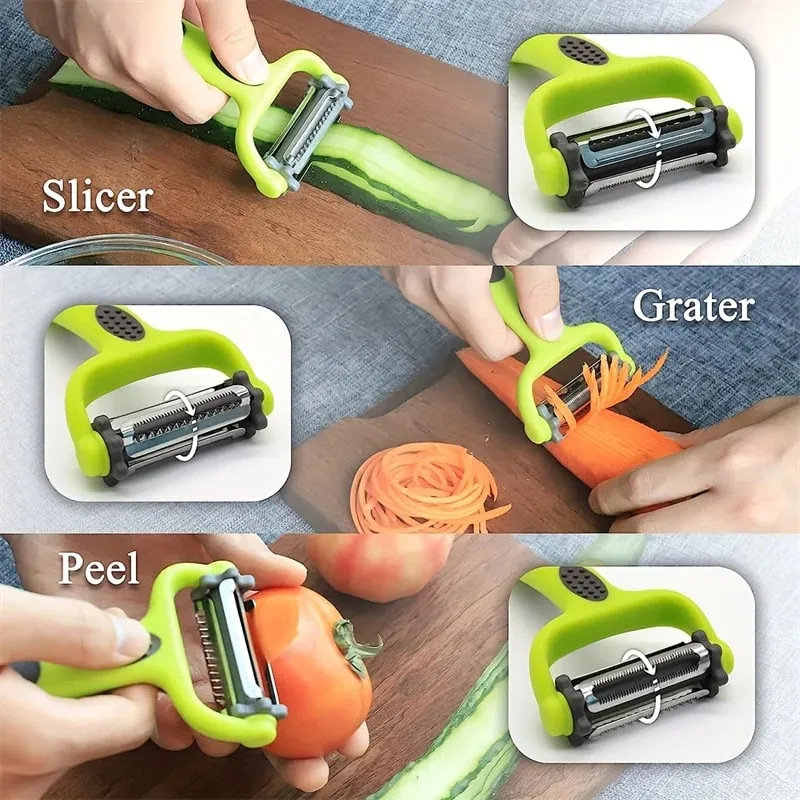 1 Peeler Three in One Rotating Stainless Steel Blade Suitable for Vegetable Carrot and Fruit Peelers — image 8