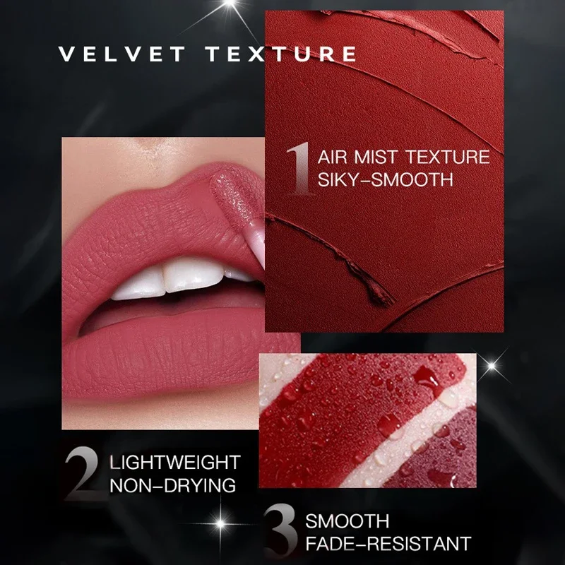 Waterproof Liquid Velvet Matte Lipstick Transparent Moisturizing Lip Oil Pearlescent Rich Color Lipgloss Tint Lasting Cosmetic — image 5