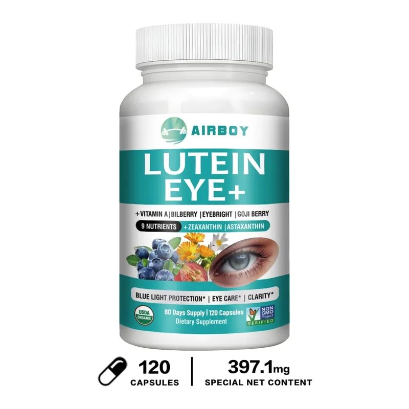 Lutein Eyes - Bilberry Extract and Zeaxanthin - Support Eye Strain and Vision Health Macular Health