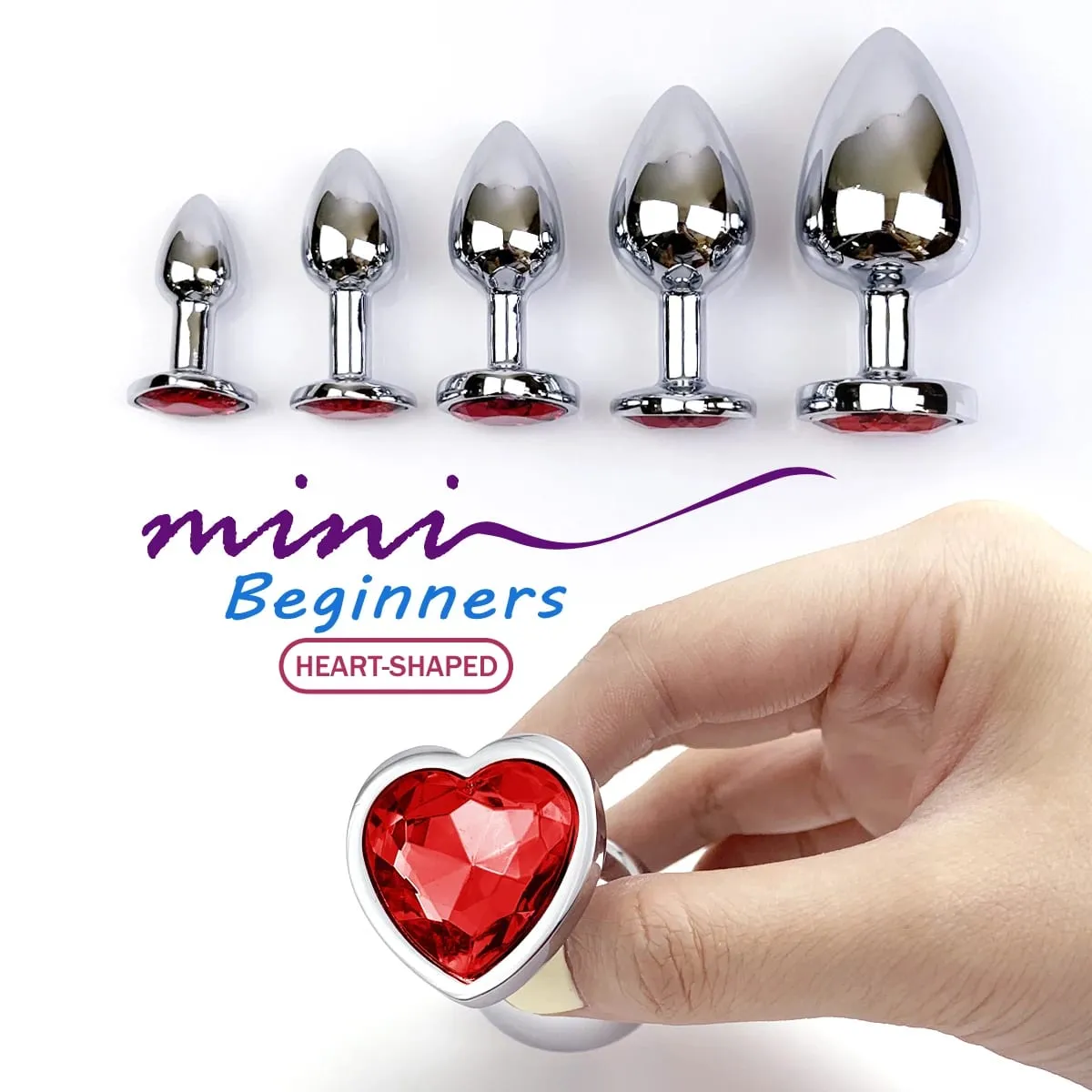 5 Sizes Heart Metal Crystal Anal Plug Stainless Steel Butt Plug Masturbation Stimulator Dildos Adult Sex Toys For Women Men — image 6