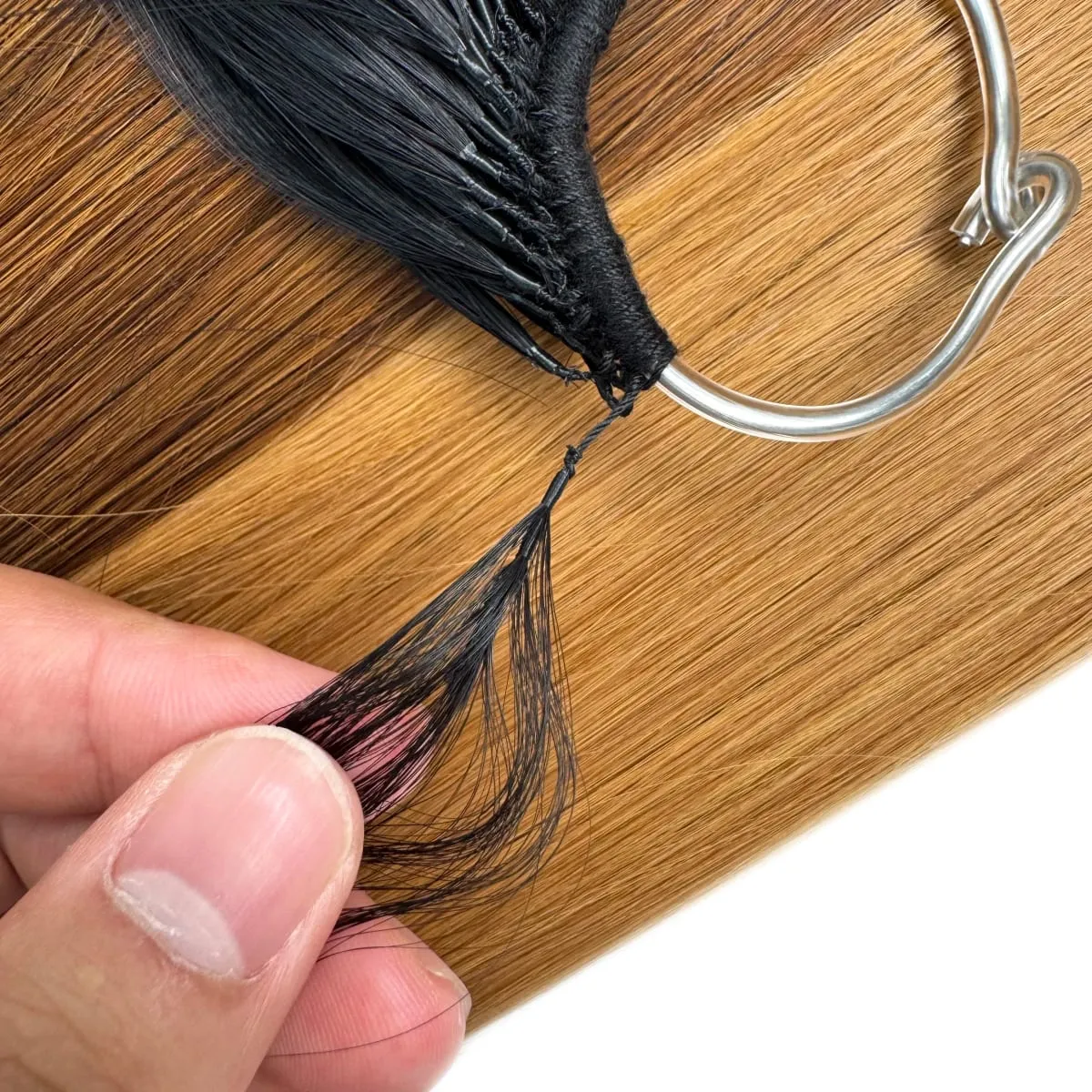 kiikiigirl Korea Popular Cotton String Twins Feathers Hair Extensions Virgin Remy Hair Pre-bonded Hair Extensions — image 1