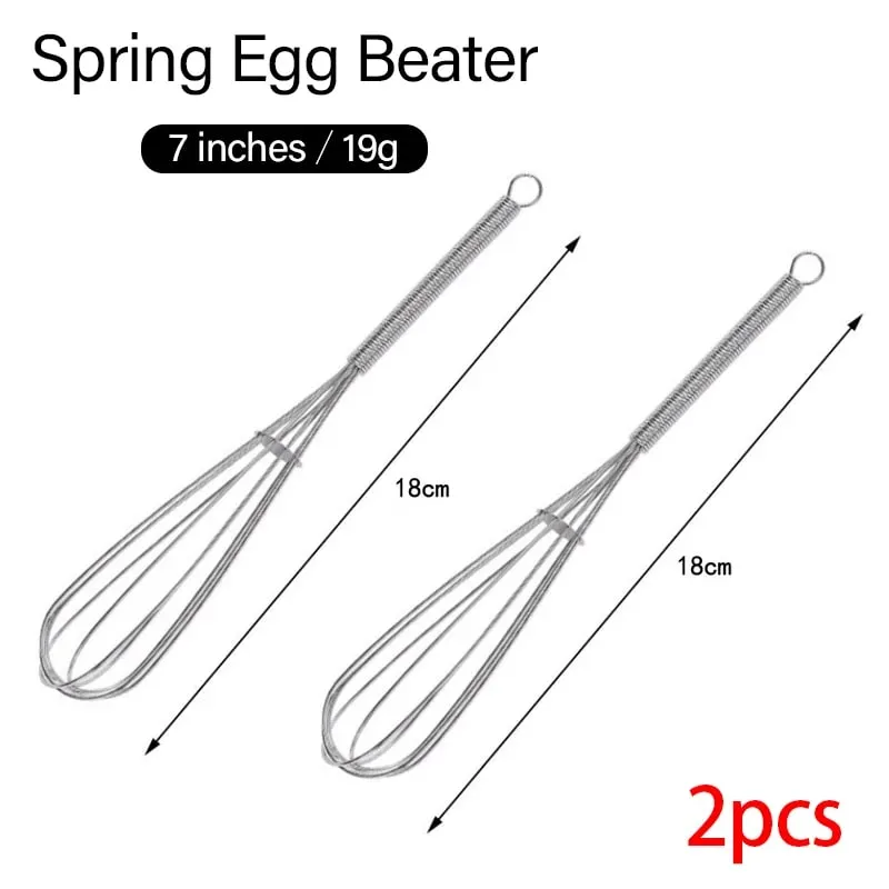 1/2pcs 3-wire Mini Stainless Steel Balloon Beater Cuisine Manual Whisk Kitchen Manual Frother Pastry Whip
