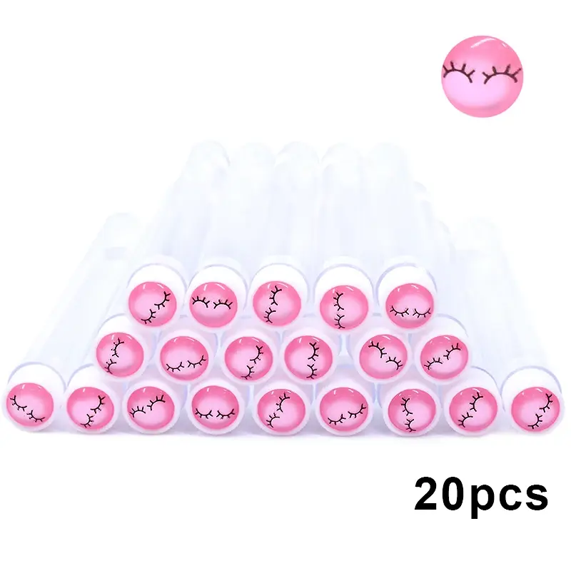 20pcs Reusable Eyebrow Brush Tube Disposable Eyelash Brush Eyebrow Brush With Eelash Resin Drill Replaceable Makeup Brushes