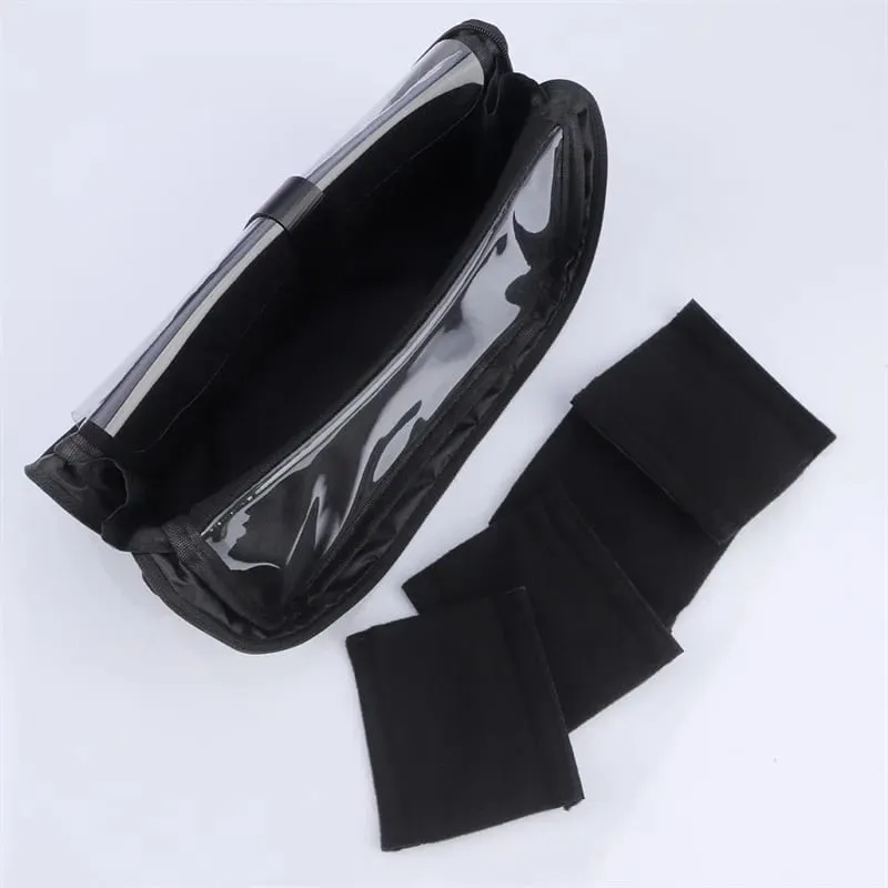 Stand-up Makeup Brushes Storage Bag with Adjustable Dividers Foldable Makeup Artist Storage Large Capacity Makeup Brushes Pouch