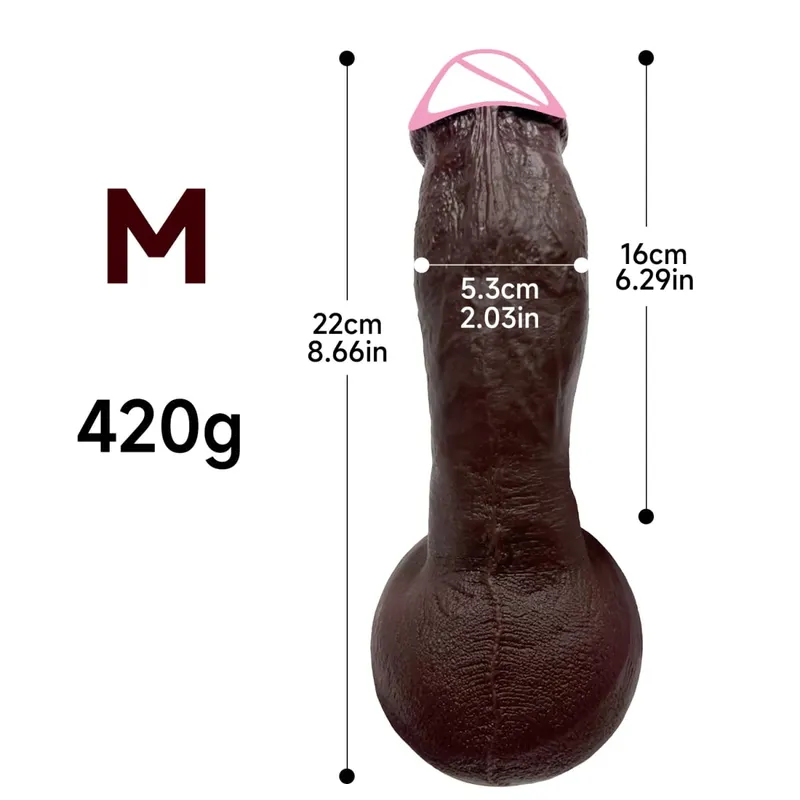 3 Sizes Soft Skin Feel Realistic Thick Dildo Adult Masturbation Silicone Dick Big Penis Anal Plug 18+ Sex Toy for Men Women Gay