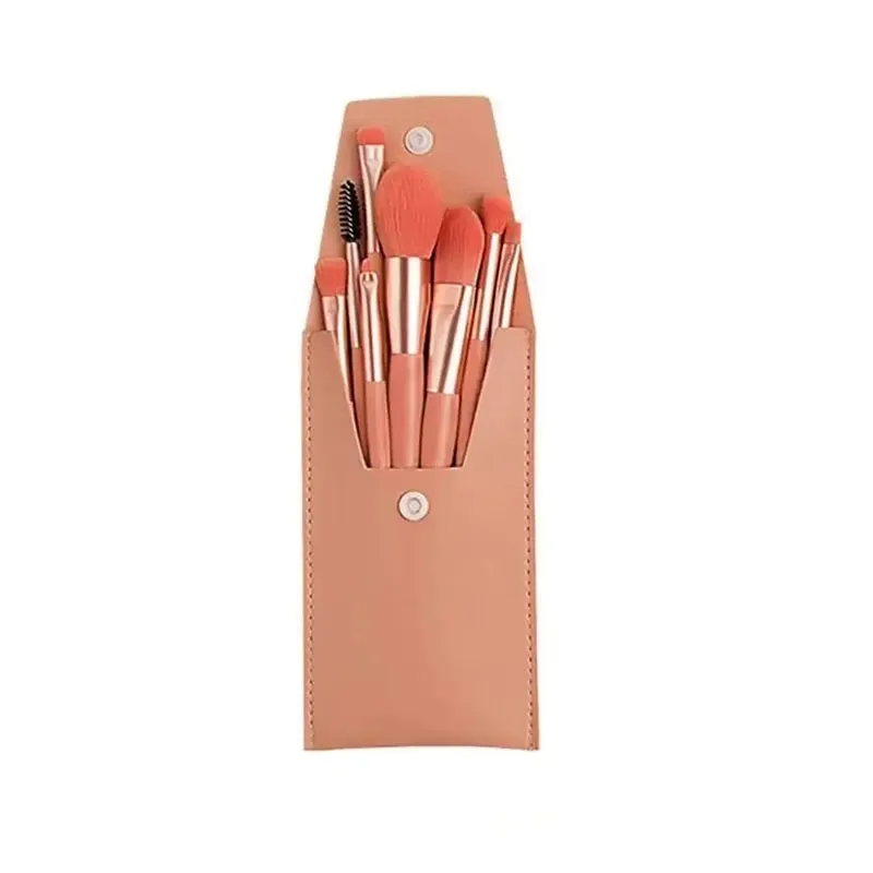 Set of 8 Soft Bristle Make Up Brushes Premium Synthetic With Bag Eyeshadow Brush Eye Facial Beauty Foundation Brush — image 13