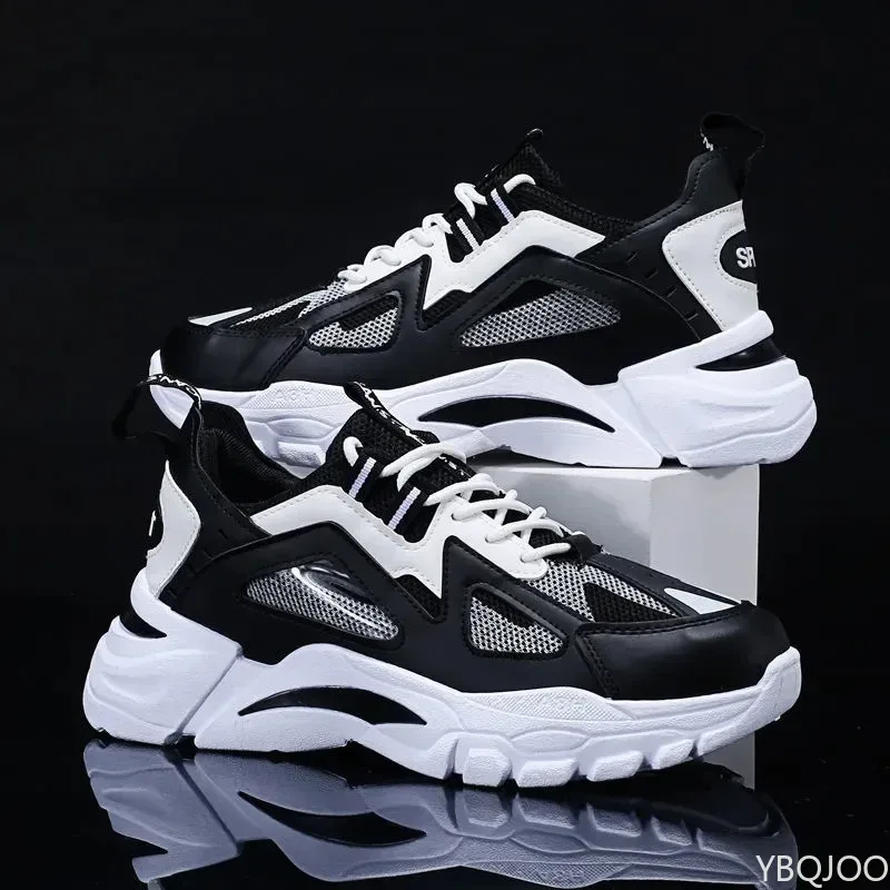 New Men's Shoes Spring Autumn Breathable Mesh Shoes Thick soled Height Increasing Shoes Men's Versatile Trendy Sports Shoes