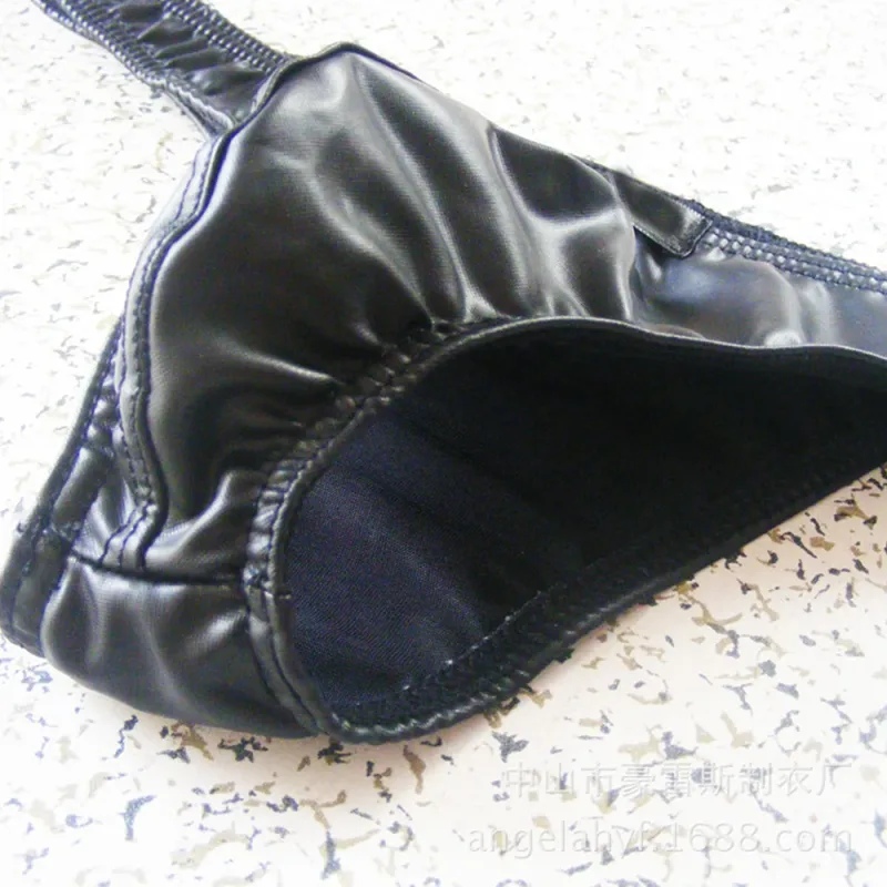 Undies Thong Underpants Stylish and Functional Men\\\'s Sexy PU Leather Underwear Briefs with Pouch Multiple Sizes — image 2