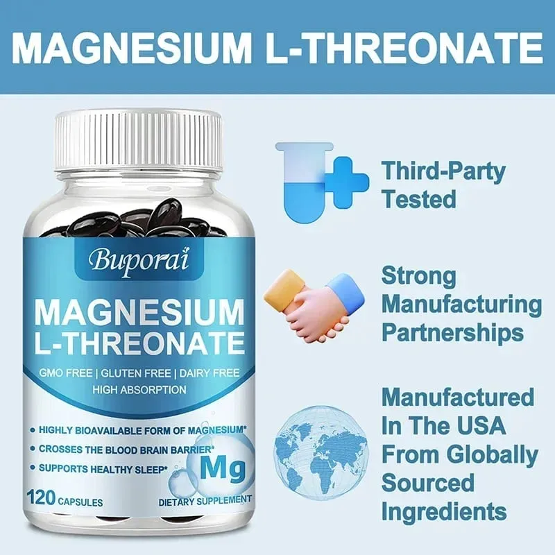 Magnesium L Threonate - Focus and Memory Enhancer Supports Nerve Function Muscle Strength Bone and Joint Health — image 5