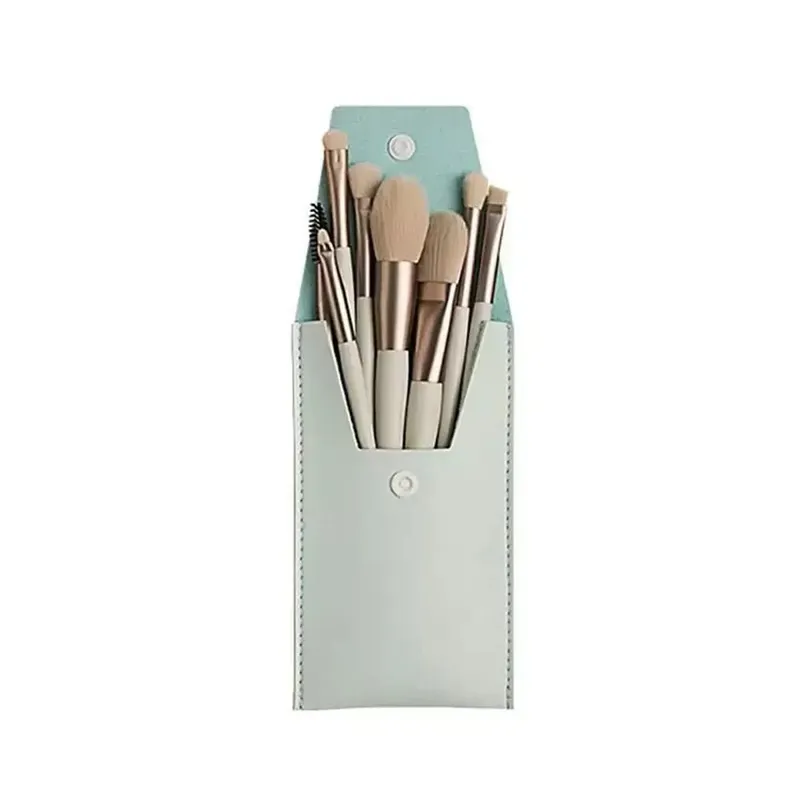 Set of 8 Soft Bristle Make Up Brushes Premium Synthetic With Bag Eyeshadow Brush Eye Facial Beauty Foundation Brush — image 11