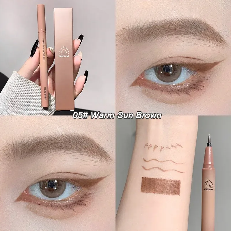 Waterproof Quick Dry Liquid Eyeliner Pen Ultra-fine Matte Black Brown Lasting Lying Silkworm Eyeliner Pencil Natural Eyes Makeup — image 11