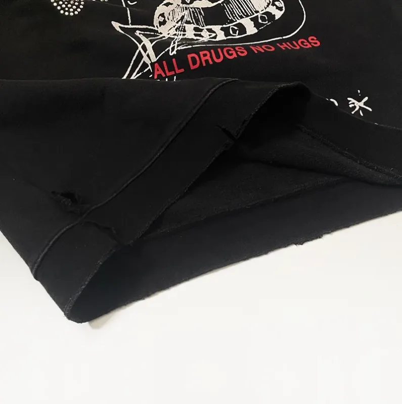 Nieuwe Oversize PALY Hoodies Heren Vrouw Gewassen Zwart Beschadigd Beste kwaliteit Casual Vintage Vest Zip Sweatshirts