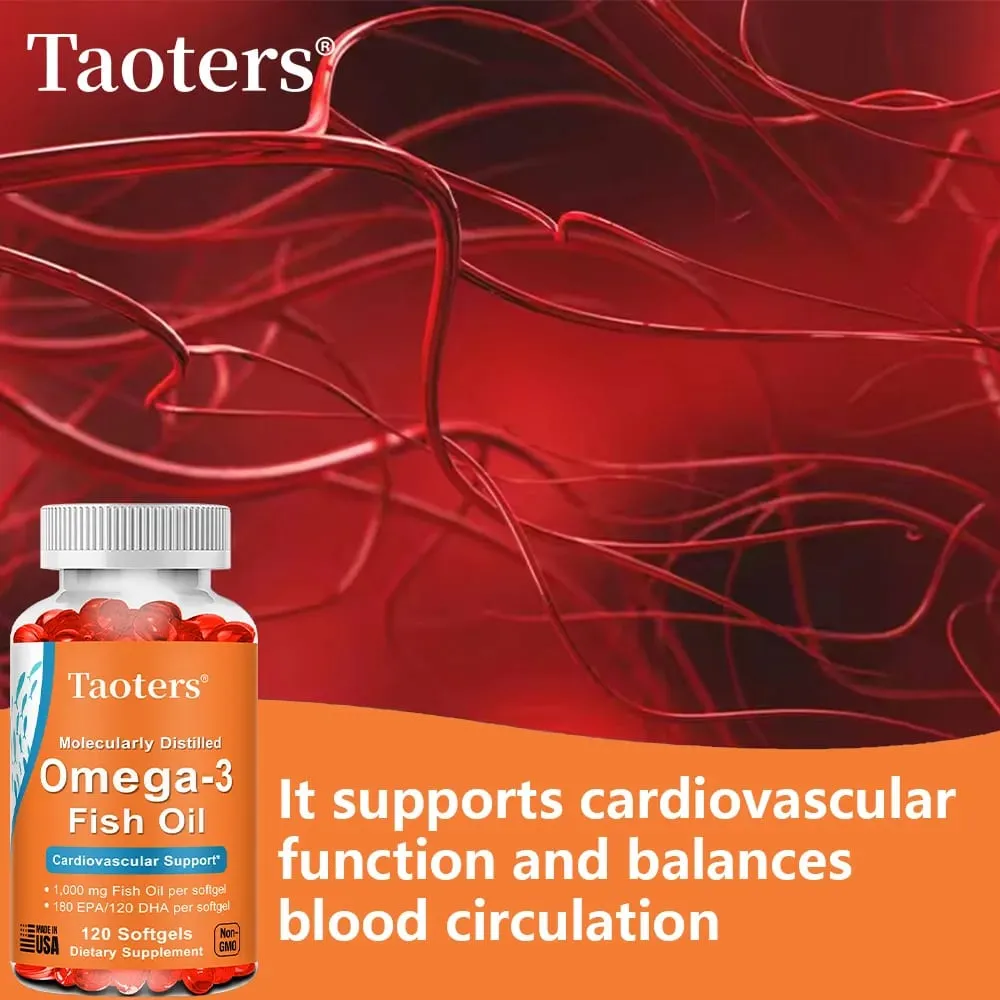 Omega 3 Fish Oil Capsules DHA EPA Soft Gels Non-GMO Gluten Free Dietery Supplement