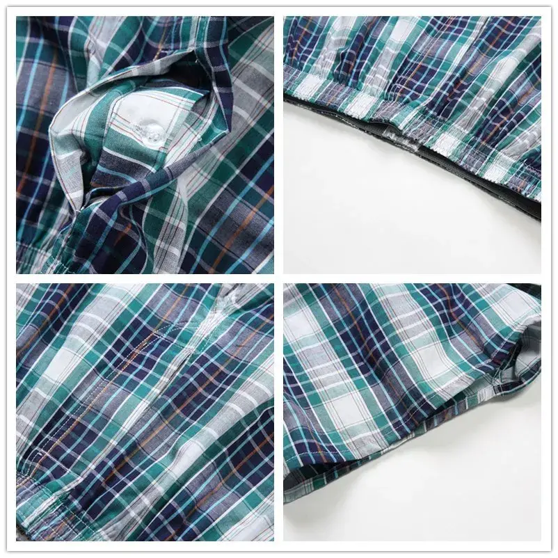 8PCS size M-9XL men's plus size boxer shorts men's square shorts men's casual summer beach underwear men's checkered underwear — image 7