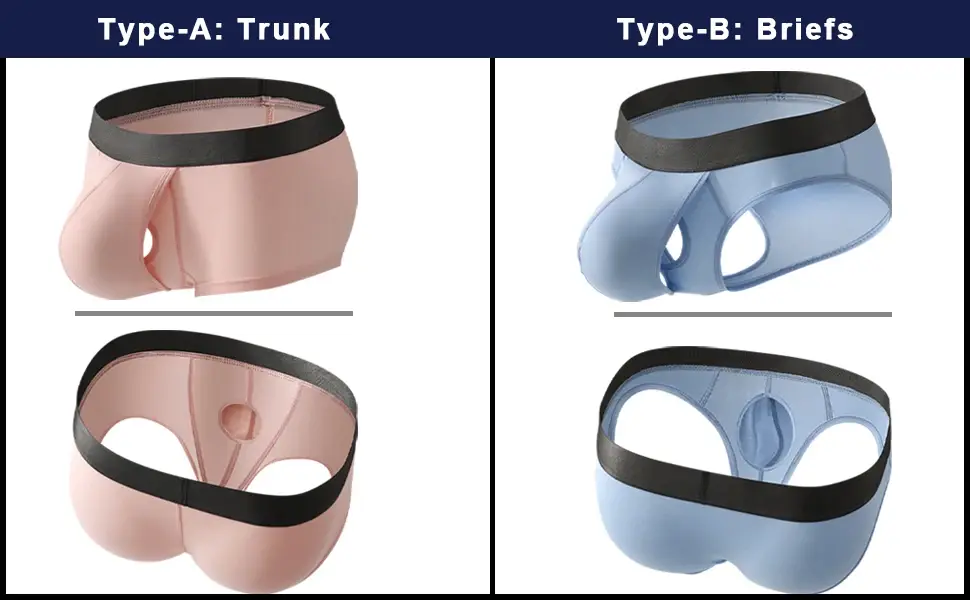 Boxer da uomo in fibra di bambù Custodia per mosche anteriore aperta Traspirante Rigonfiamento Biancheria intima Separata Custodia per bauli Doppia custodia Mutande