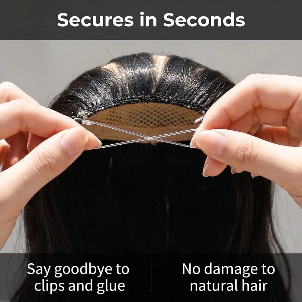 Extensões de cabelo de fio invisível de 32 polegadas, preto encaracolado, sem clipe, uma peça de cabelo sintético para mulheres, natural, longo, resistente ao calor — image 2