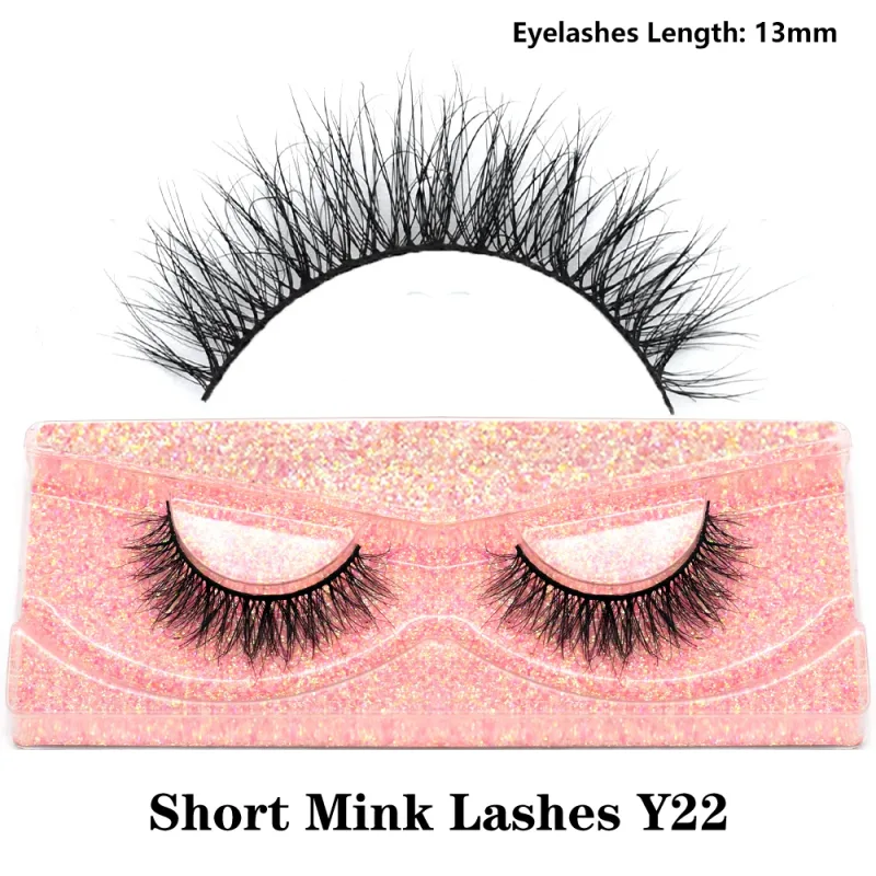 Real Mink Fluffy Short Eye Lashes Extension Wispy Soft Natural Short False Eyelashes Daily Wear Full Strip Lashes Makeup — image 29
