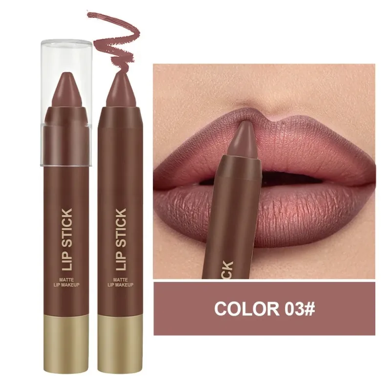 Matte Soft Mist Lip Liner Lipsticks 6 Colors Smooth and Pigmented Non-Stick Chocolate Lipsticks