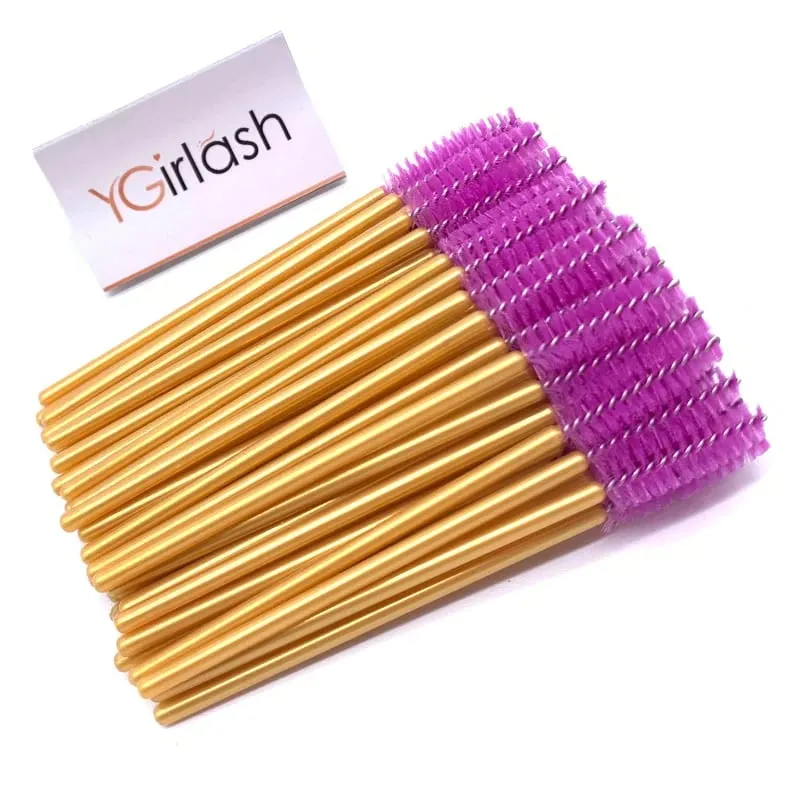 YGirlash 50Pcs Lash Swans Crystal Eyelash Applicator Μίας χρήσης Διαμαντένια λαβή Nylon Mascara Wands Brush Cosmetic Tools — image 35
