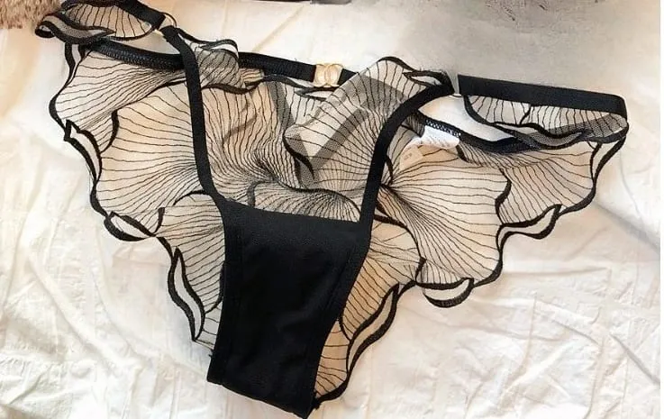 French Floral Embroidery Lace Bra Set For Women Ultra Thin Sheer Minimizer Bra Hollow Out Lingerie Brassiere Lightweight Fabric — image 11
