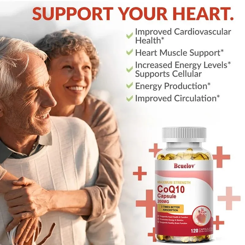 CoQ10 200 mg měkké gely – 3x lepší vstřebatelný antioxidant pro zdraví srdce a produkci energie Koenzym Q10 doplňky stravy — image 2