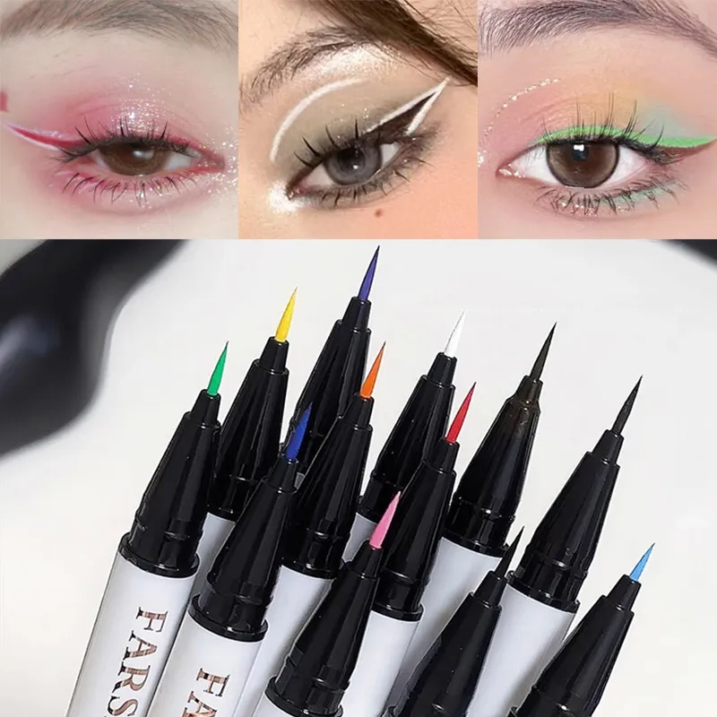 0.1mm Colorful Liquid Eyeliner Pen Waterproof Lasting Quick-Dry Easy To Color Eye Liner Cosmetics Tool Blue Pink White Eyeliner — image 2