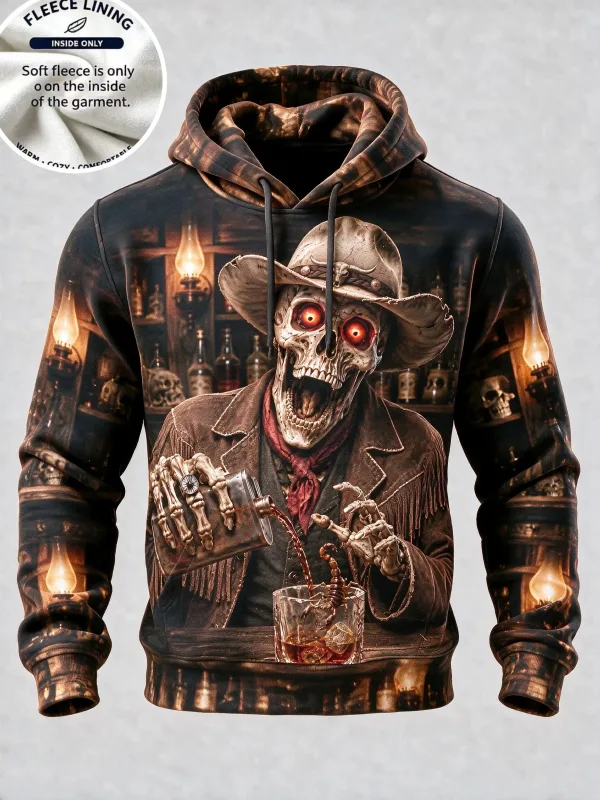 3D Print Halloween Fleece Hoodie Witch Black Cat Monster Shadow Pumpkin Pullover Long Sleeve Kangaroo Pocket Holiday Sweatshirt — image 7