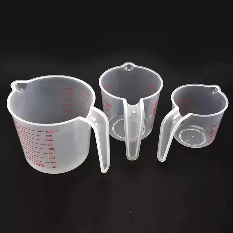 Kitchen Food Grade 0.25L 0.5L 1L Plastic Tip Mouth Pot Pour Spout Clear Measuring Cup Household Baking Scale Cup Kitchen Tool — image 10