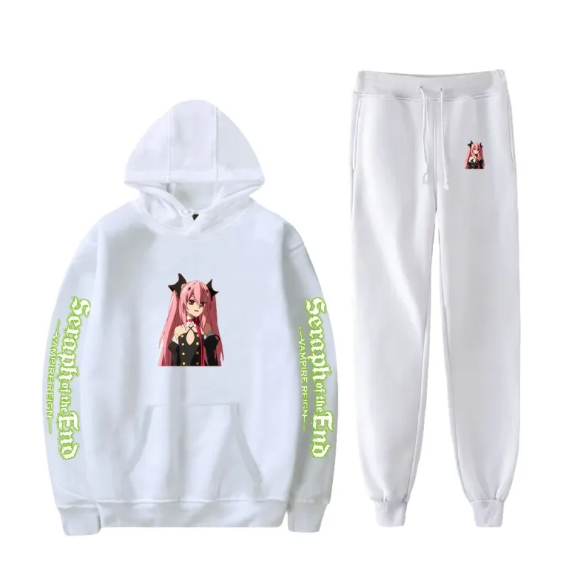Harajuku cómodo Seraph of the End estampado sudadera pantalones de chándal traje sudaderas con capucha + pantalones traje niños/niñas conjunto de 2 piezas ropa — image 9