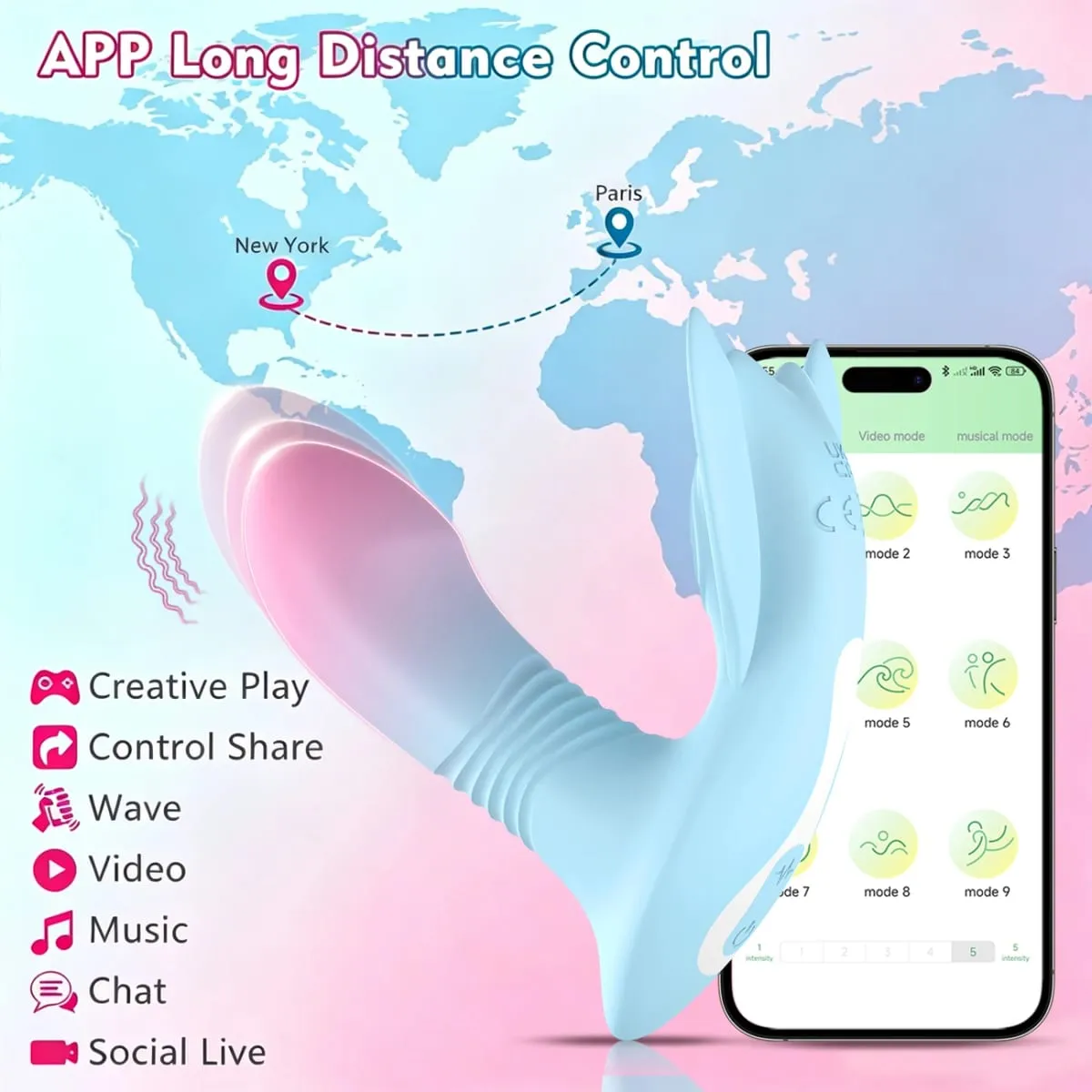 אפליקציה מרחוק טלסקופי לביש ויברטור 10 רטט דחף G Spot דילדו עם סיליקון נוזלי עיסוי נרתיק צעצועי מין למבוגרים — image 4