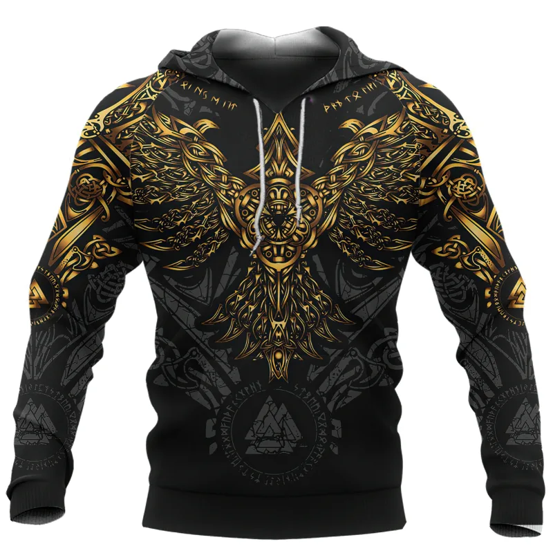 2024 New Hoodie 3d Viking Harajuku Print Pullover Men's Hooded Sweatshirt Oversized Vintage Male Clothing Fall Long Sleeve — image 12
