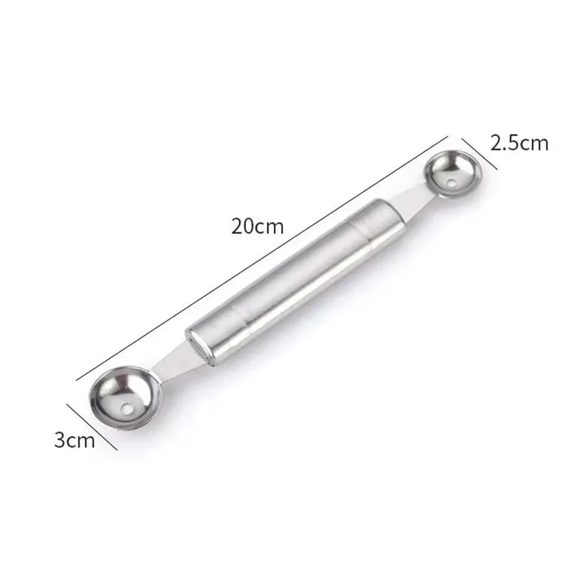 Fruit Spoon Digging Double Headed Stainless Steel Portable Multifunctional Melon Baller Scoop DIY Fruit Platter Ball Tool TMZ — image 10