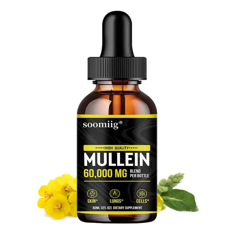 Mullein Leaf Drops - 면역 지원을 위한 강력한 멀린 해독 및 호흡 지원 유기농 정화 보조제