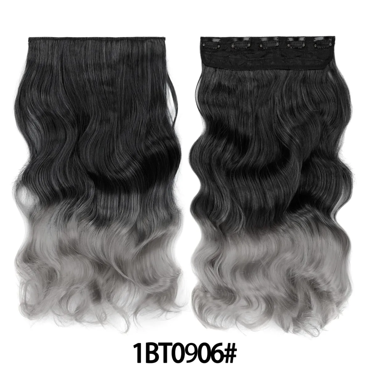 Jeedou One Piece 5 Clips Wavy Ombre Clip In Hair Extensions Long Water Wave Συνθετικά Σγουρά Μαλλιά Κομμάτι Rainbow Χρωματιστά Μαλλιά — image 9
