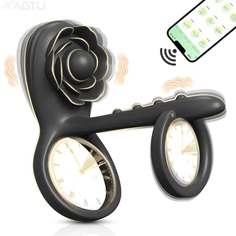 APP Control Vibrating Cock Ring Penis Ring for Men Clitoris Stimulator Vibrator for Women Ejaculation Delay Sex Toy for Couples