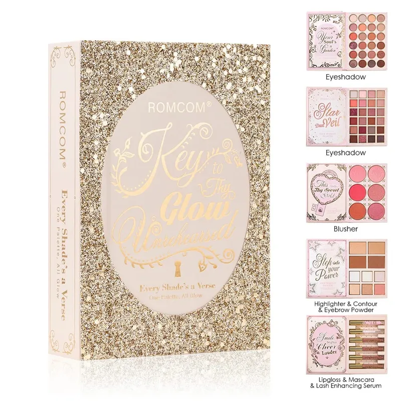 5‑Page Full Face Makeup Kit Matte & Shimmer Eyeshadow Blush Contour Lip Gloss Mascara for Versatile Makeup Looks