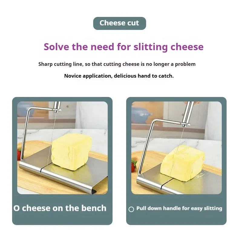 Cheese and Butter Slicers with Wire Cheese Adjustable Cheese Cutter Board 5pcs Replacement Stainless Steel Cutting Wire — image 8