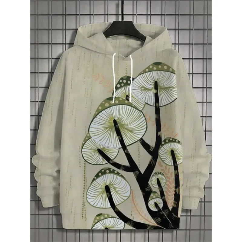 Fuji Mountain Lake Scenery Black Cat Graphic Hoodie Men Pullover Hooded Sweatshirt