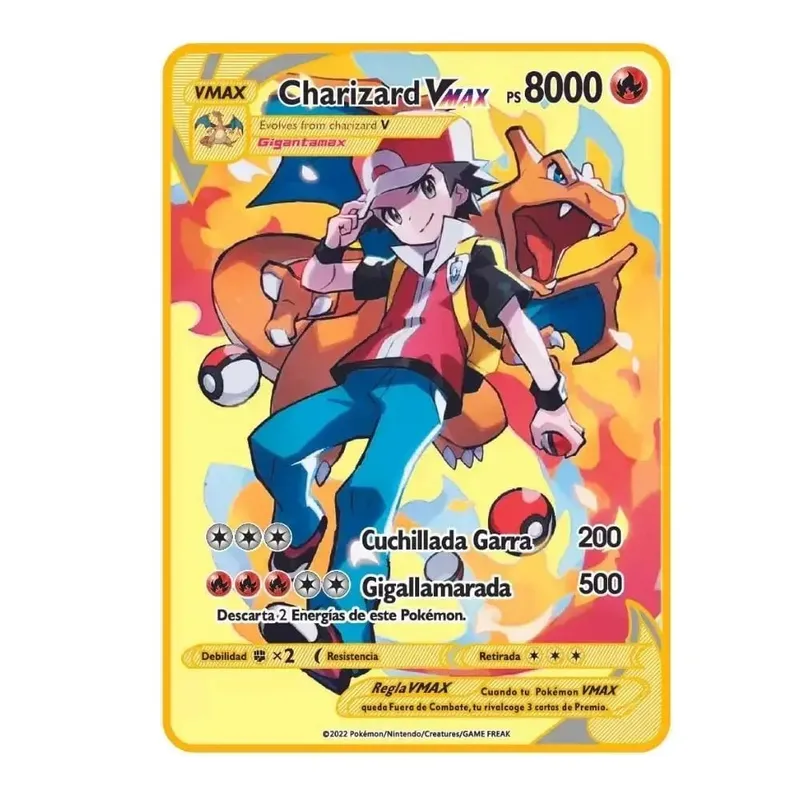 Kad Pokemon Vmax Logam Surat Pokémon Pikachu Gx Mewtwo Charizard Vstar Permainan Anime Mainan Besi Emas Kad Bermain Hadiah Kanak-kanak — image 14