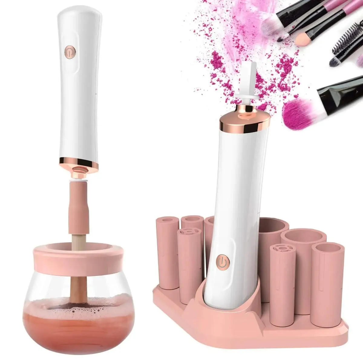 Professional 1PC Black/pink Electric Makeup Brush Cleaner Fast Washing Drying Make up Brushes Cleaning Makeup Brush Tools — image 1