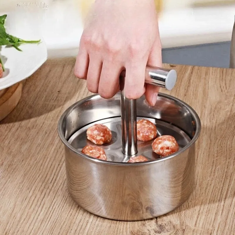 Press Meatball Maker Stainless Steel Meatball Maker Meat Balls Manual Multi-functional Maker Tool Household Kitchen Manual Mold — image 2